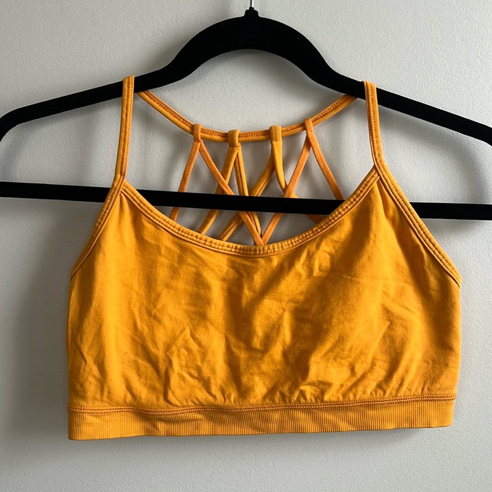 Fabletics orange sports bra no padding